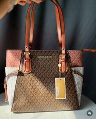 Michael kors voyager jet set print tote bag with dust bag 5131