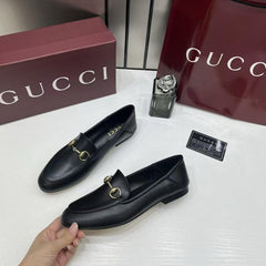 WMNS GUCCI horsebit Leather Black Loafer For Her