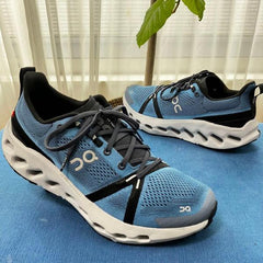 On Cloud surfer Trail running shoe in the Niagara Glacier
