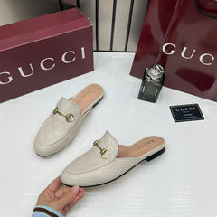 Gucci GG Prince Twon Slides In Rossa GG leather for women with OG Box & Carry Bag Beige 886 1C