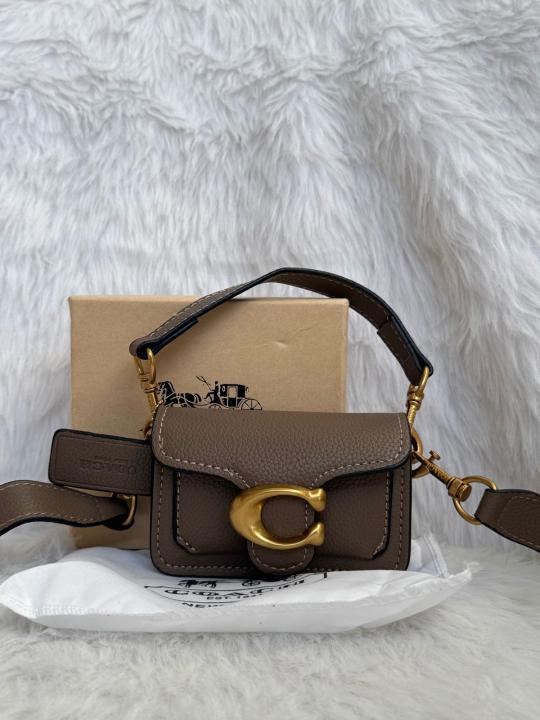 Coach Tabby 12 Brown Monogram Mini With Original Box (6806 Black Brown)