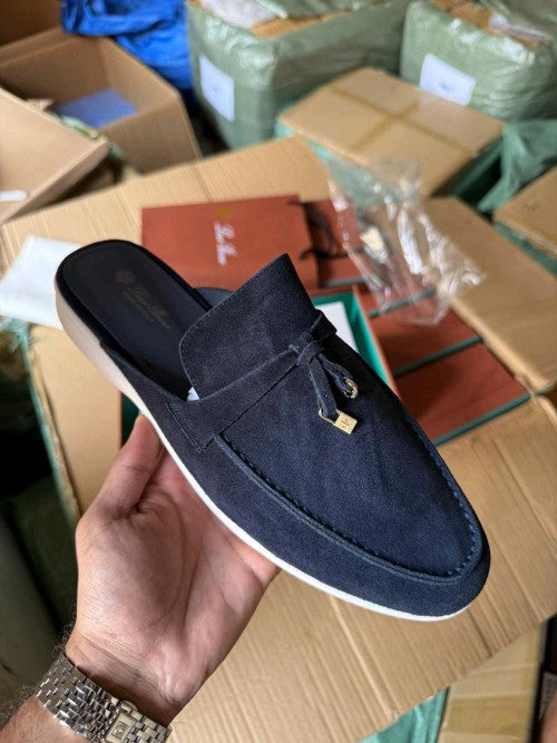 Loro Piana Babouche Loafers Navy Blue 213
