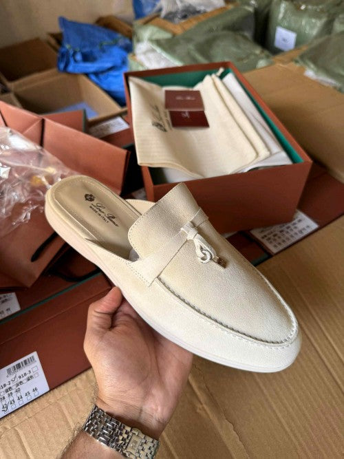 Loro Piana Loafers Babouche Loafers Cream 214