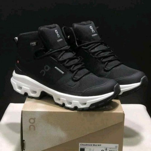 On Running Cloudrock Mid Waterproof Black White