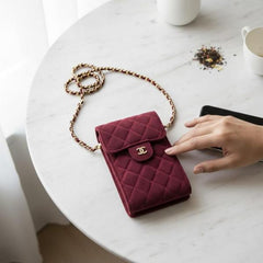 Chanel mobile holder cum sling bag with box 6050