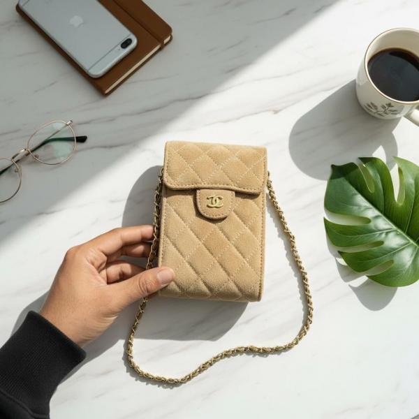Chanel mobile holder cum sling bag with box 6051