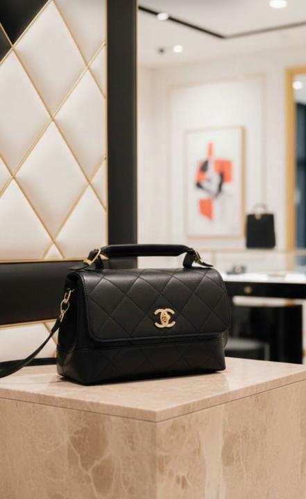 Chanel large top handle flap suede material handbag with box 6054