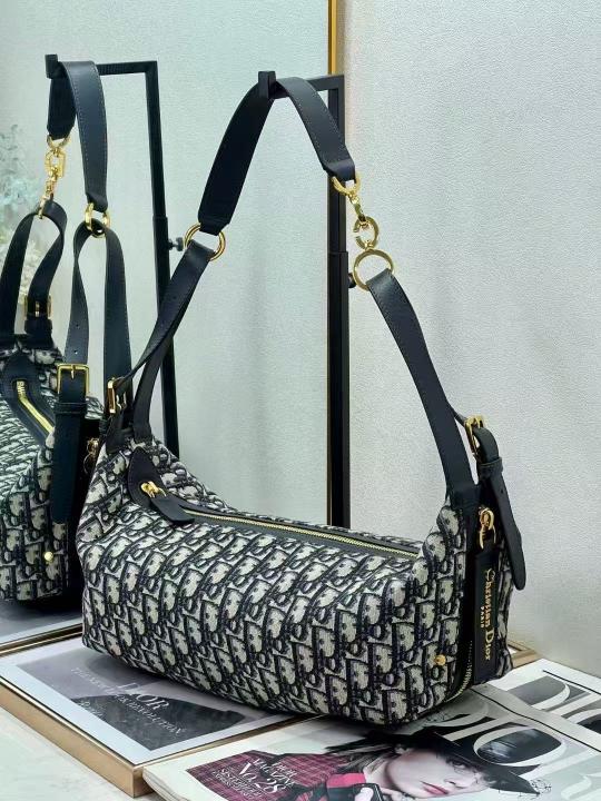 Christian Dior D Journey Bag in Black Oblique Jacquard Canvas With Dust Cover & Carry Bag 81 Black