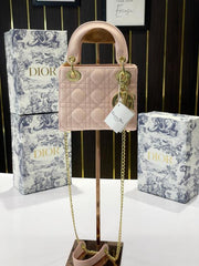 Lady Dior signature matt small bag with OG box 18 Cm