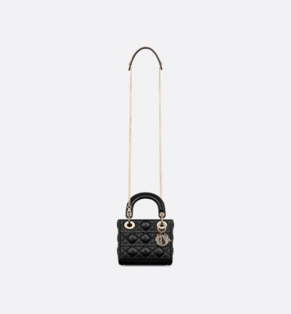 Lady dior signature matt small bag with OG box 18 Cm(matt black)