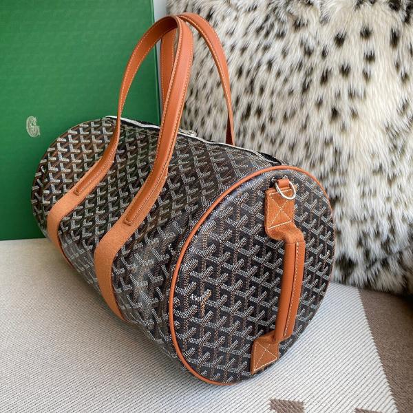 Goyard Barrel 40 Sports Bag In the Black and Brown Colorway Mini Duffle With Dust Cover Brown