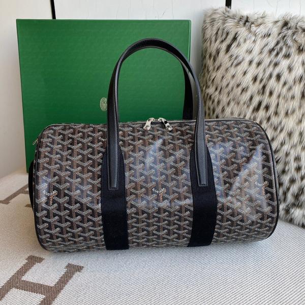 Goyard Barrel 40 Sports Bag In the Black and Brown Colorway Mini Duffle With Dust Cover Brown