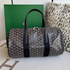 Goyard Barrel 40 Sports Bag In the Black and Brown Colorway Mini Duffle With Dust Cover Brown