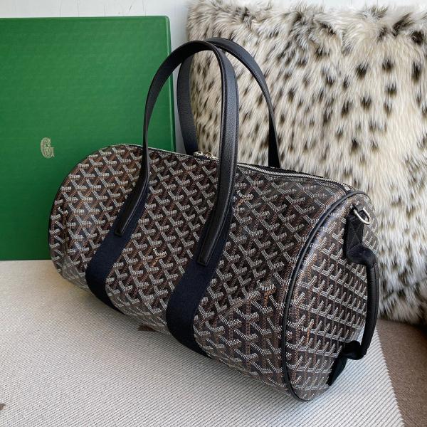 Goyard Barrel 40 Sports Bag In the Black and Brown Colorway Mini Duffle With Dust Cover Brown