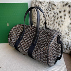 Goyard Barrel 40 Sports Bag In the Black and Brown Colorway Mini Duffle With Dust Cover Brown