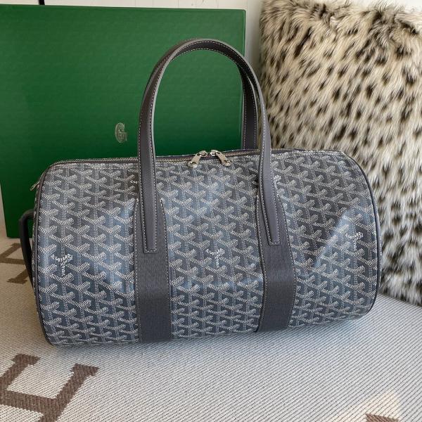 Goyard Barrel 40 Sports Bag In the Grey Colorway Mini Duffle With Dust Cover Grey