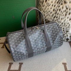 Goyard Barrel 40 Sports Bag In the Grey Colorway Mini Duffle With Dust Cover Grey
