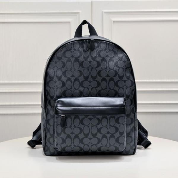 Coach Houston Backpack 55398 Black Flower Signature Canvas With Dust Cover Carry Bag