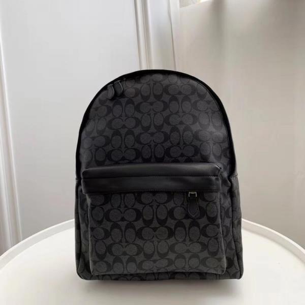 Coach Houston Backpack 55398 Black Flower Signature Canvas With Dust Cover Carry Bag