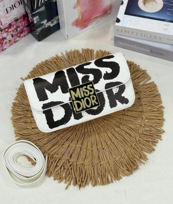 Miss Dior 2025 White Dior Flap Shoulder bag With OG Box Dust Bag & 2 belts White D2426