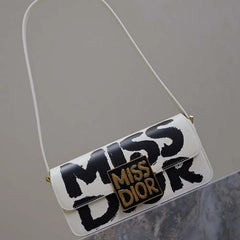 Miss Dior 2025 White Dior Flap Shoulder bag With OG Box Dust Bag & 2 belts White D2426