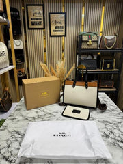 Coach Field Signature Tote Bag In Color Block With OG Box And Dust Bag C05