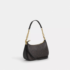 Coach Teri Coffee Brown Shoulder Bag With OG Box Dust Cover Brown