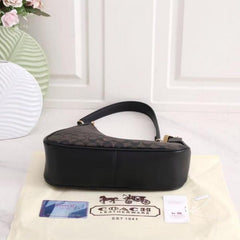 Coach Twisted Teri Shoulder Bag Signature Canvas With OG Box Carry Bag CB102 Coffee Black