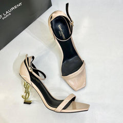 YSL Opyum Heels Premium Black Gold With OG Box Apricot Black