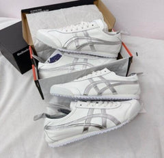 Onitsuka Tiger Mexico 66 White Silver Girls Metallic D 1888