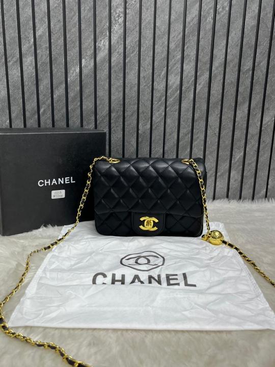 Chanel Black Mini Flap Crossbody Bag With Original Box DustCover