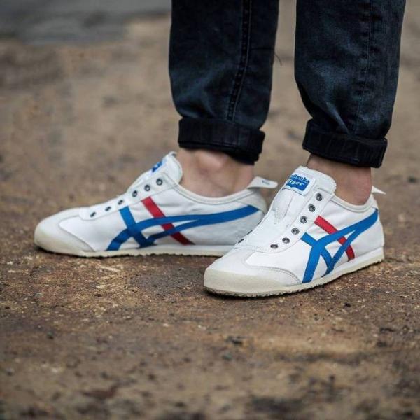 Onitsuka Tiger Mexico 66 Slipon White BlueRed Girls D 1874