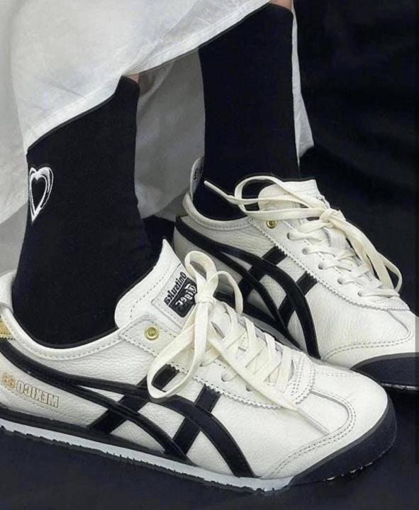 Onitsuka Tiger Mexico 66 Cream Black Gold Girls & Womens D 1863