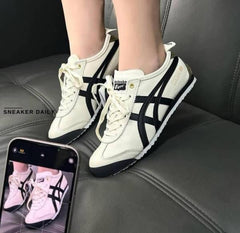 Onitsuka Tiger Mexico 66 Cream Black Gold Girls & Womens D 1863
