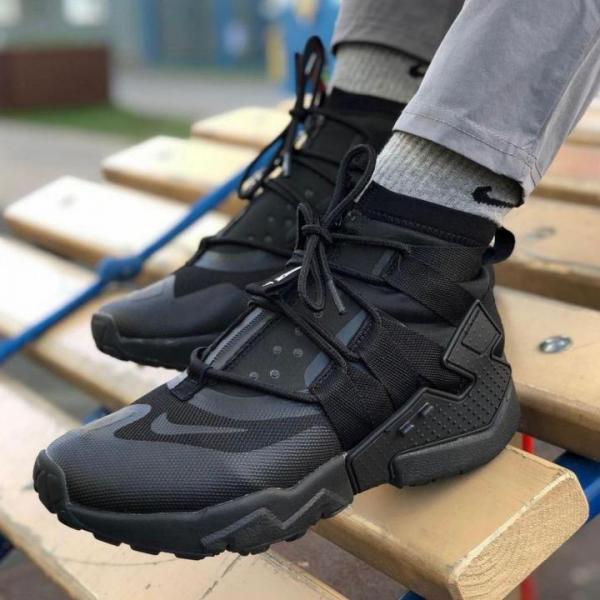 Nike Huarache Gripp Gs Triple Black