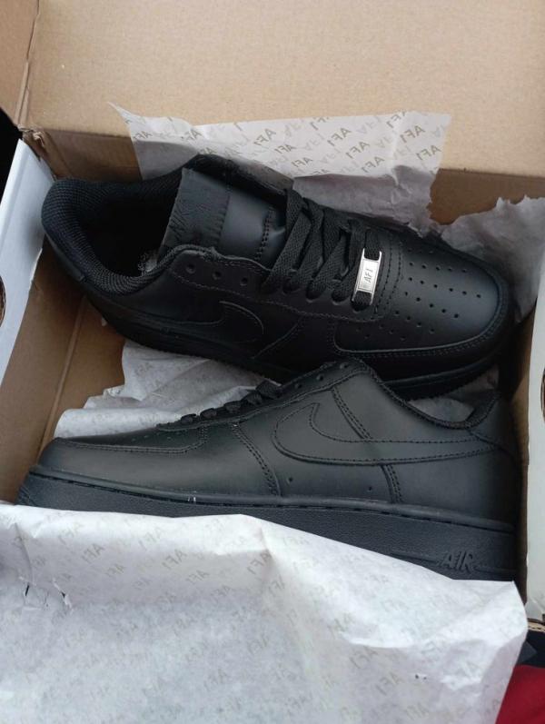 Nike Airforce 1 Short Leather Black Women With Bustbag