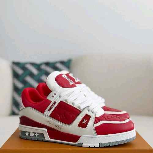 LOUIS VUITTON TRAINER SIGNATURE RED WHITE