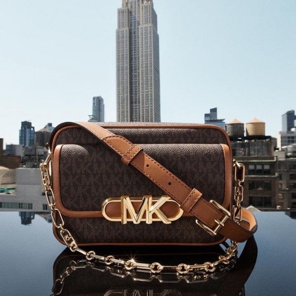 Michael Kors Parker camera Bag With OG Box & Dust Bag 100830 Coffee