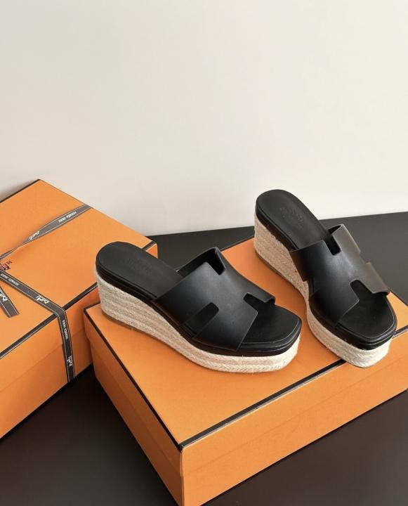 Hermes EZE 30 Sandals Platform Heel With Original Box & Carry Bag Packing