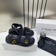 Coach Monogram Black Sandals Flats For Women With Original Box And Dust cover