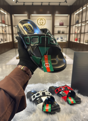Gucci Logo Slide black green