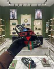 Gucci Logo Slide black red