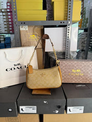 Coach Teri Khakhi Caramel Shoulder Bag With OG Box Dust Cover & Carry Bag Caramel