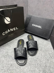 Chanel Lambskin Quilted CC Platform Mules Black With OG Box Carry Bag 21P