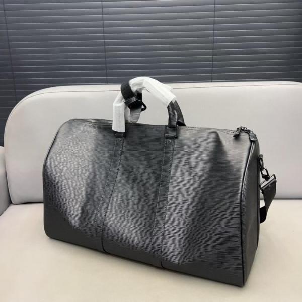 Louis Vuitton Keepall Bandoulire Duffle Bag In Black Leather High Quality Lock & Key 40399