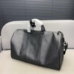 Louis Vuitton Keepall Bandoulire Duffle Bag In Black Leather High Quality Lock & Key 40399