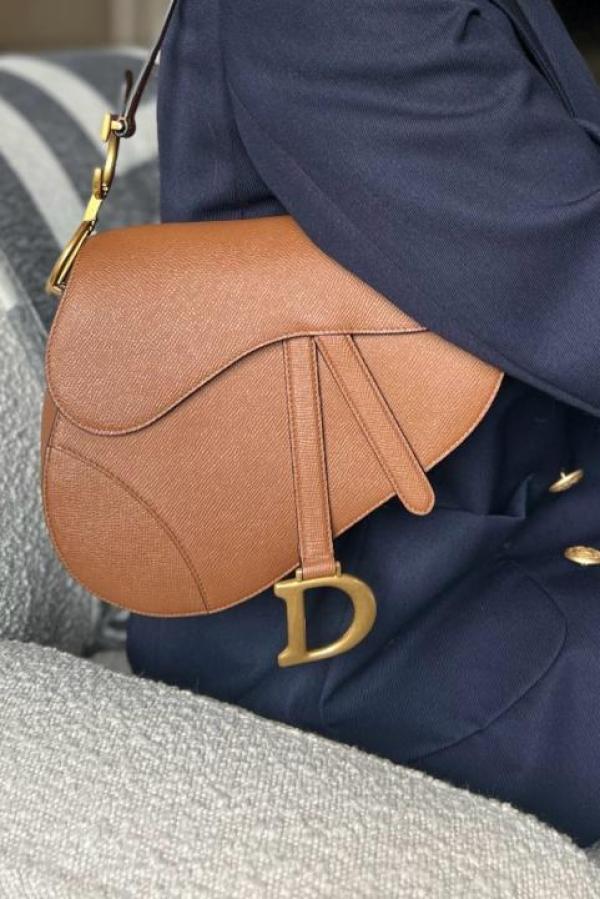 Christian Dior Saddle Bag Brown Leather With OG Box Dust Bag Brown 1806 Brown