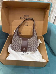 Coach Carmen Shoulder Bag With OG Box Dust Bag 6812 14 Brown Cloth