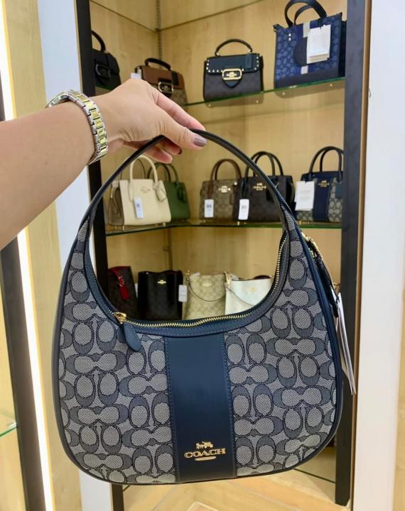 Coach Carmen Shoulder Bag Blue Cloth With OG Box Dust Bag 6812 2 Blue Cloth