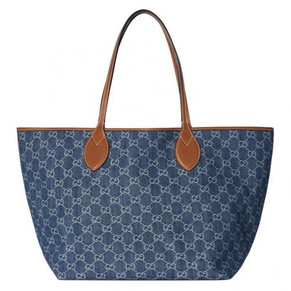 Gucci GG Totissima Supreme Denim Blue Tote Bag With Dust Cover & Carry Bag 820481